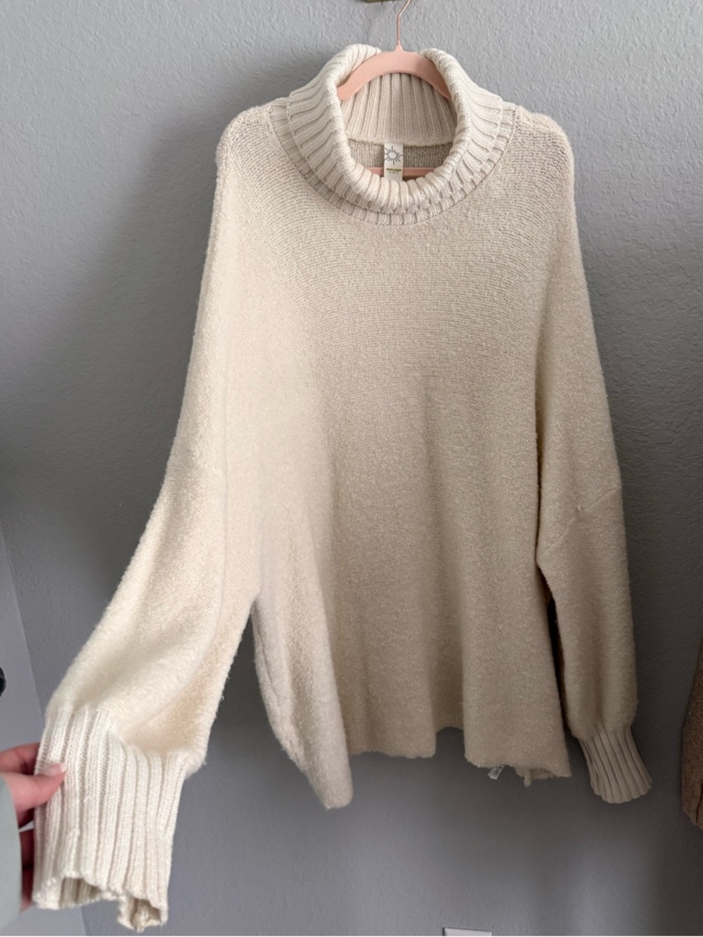 Offline by Aerie Cream Turtleneck Sweater Soft Oversized Cozy L